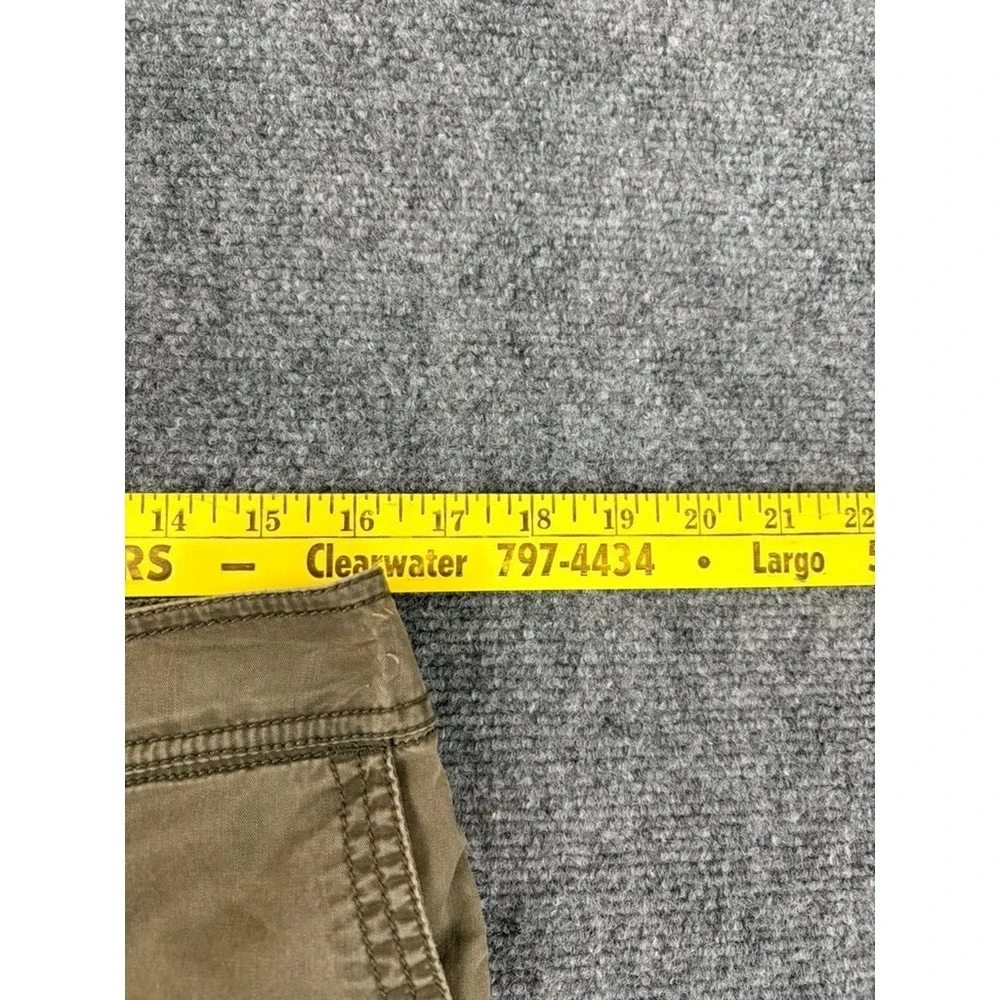 Eileen Fisher Cropped Green High Rise Capri Pants Drawstring Hem Pockets Size 12